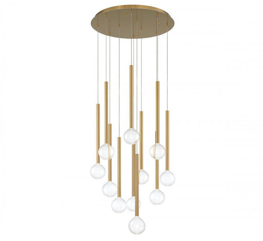 Lib & Co. CA Positano, 11 Light Round LED Chandelier, Plated Brushed Gold