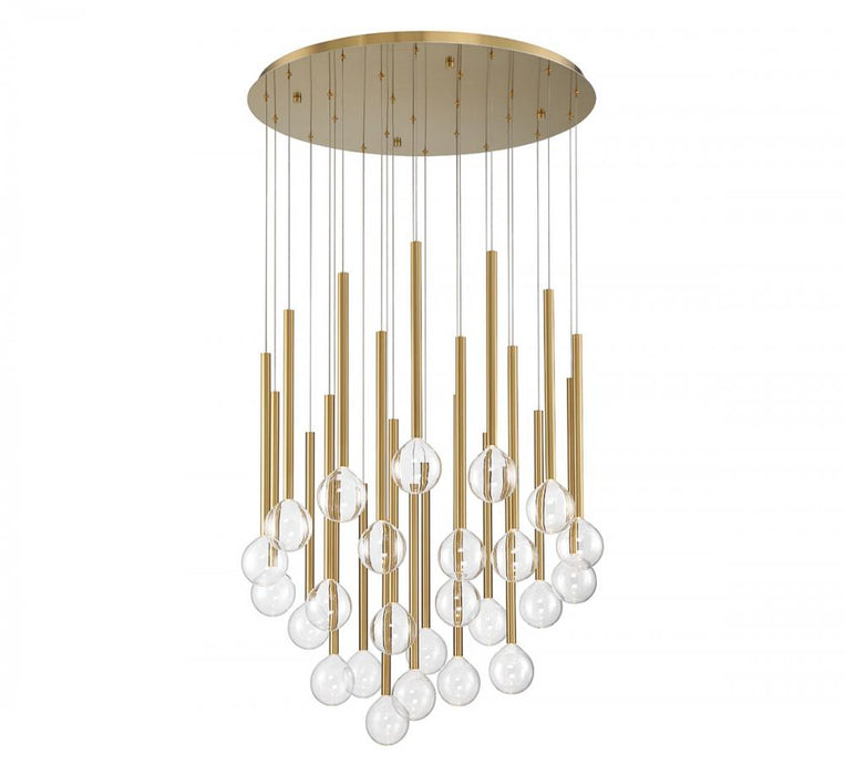 Lib & Co. CA Positano, 25 Light Round LED Chandelier, Plated Brushed Gold