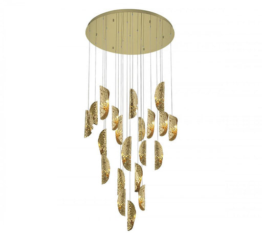 Lib & Co. CA Sorrento, 21 Light Round LED Chandelier, Copper, Gold Canopy