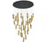 Lib & Co. CA Sorrento, 32 Light round LED Chandelier, Copper, Black Canopy