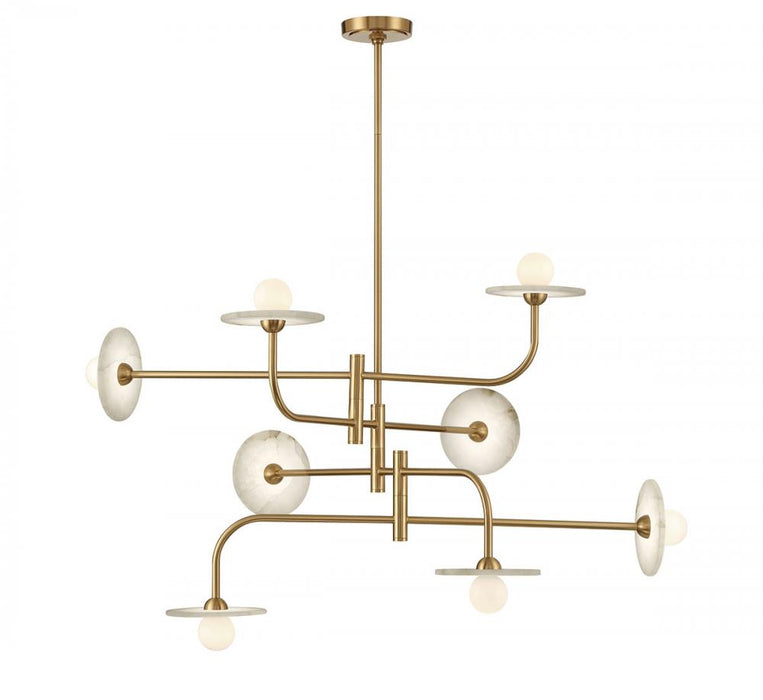 Lib & Co. CA Teramo, 8 Light LED Chandelier, Brushed Brass