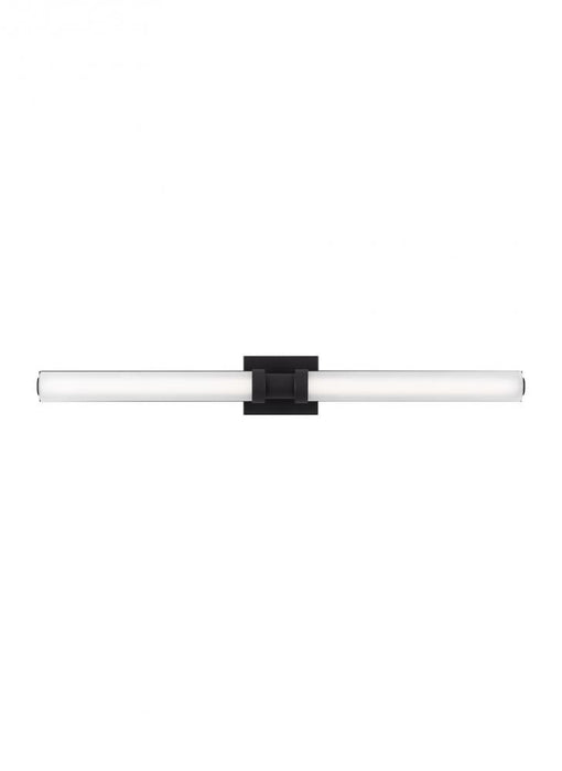 Visual Comfort & Co. Studio Collection Kiel modern 1-light LED indoor dimmable large bath vanity wall sconce in midnight black finish with
