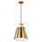 Kichler Etcher 13 Inch 1 Light Pendant with Etched Painted White Glass Diffuser in Champagne Bronze