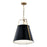 Kichler Etcher 18 Inch 2 LT Pendant with Etched Painted White Glass Diffuser in Black and Champagne Bronze