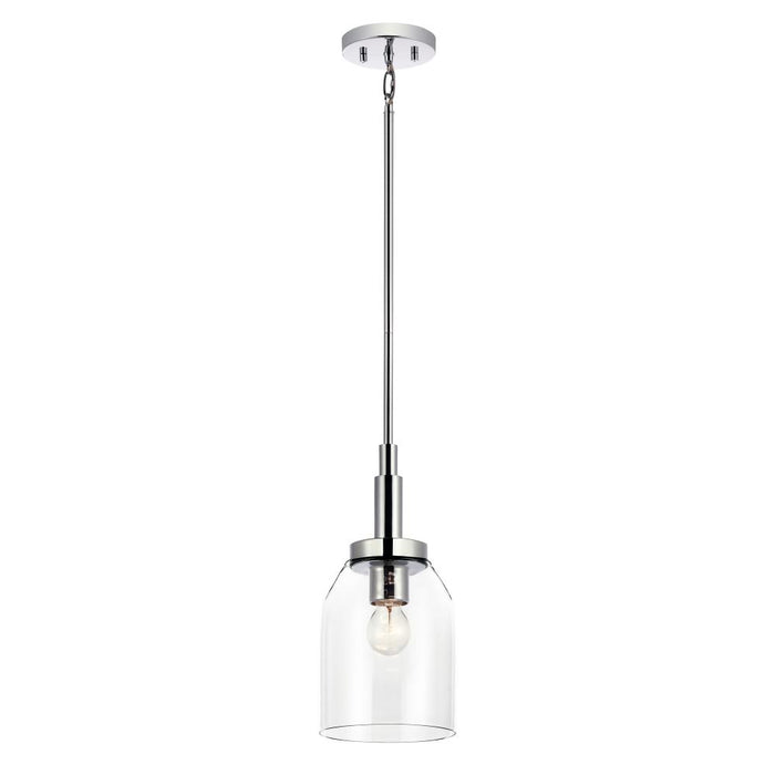 Kichler Madden 15 Inch 1 Light Mini Pendant with Clear Glass in Chrome