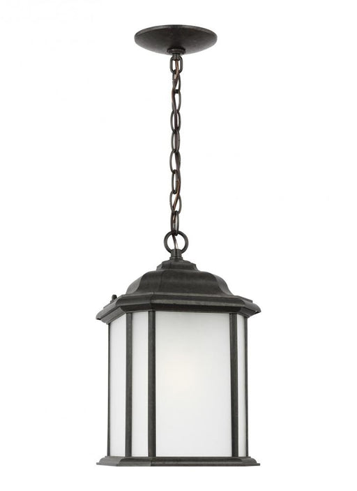 Generation Lighting Kent traditional 1-light LED outdoor exterior ceiling hanging pendant in oxford bronze finish with s