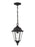 Generation Lighting Bakersville traditional 1-light outdoor exterior pendant in black finish with clear beveled glass pa