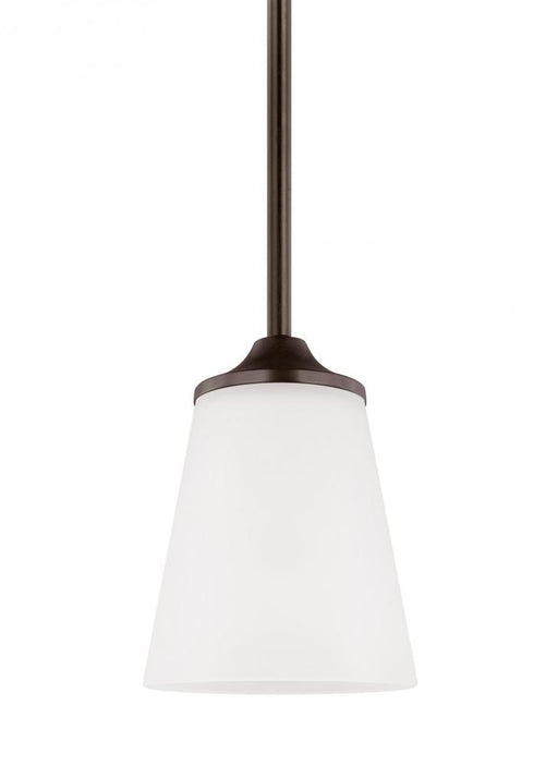 Generation Lighting Hanford traditional 1-light LED indoor dimmable ceiling hanging single pendant light in bronze finis