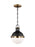 Visual Comfort & Co. Studio Collection Hanks transitional 1-light indoor dimmable mini ceiling hanging single pendant light in midnight bla