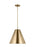 Visual Comfort & Co. Studio Collection Gordon contemporary 1-light LED indoor dimmable ceiling hanging single pendant light in satin brass