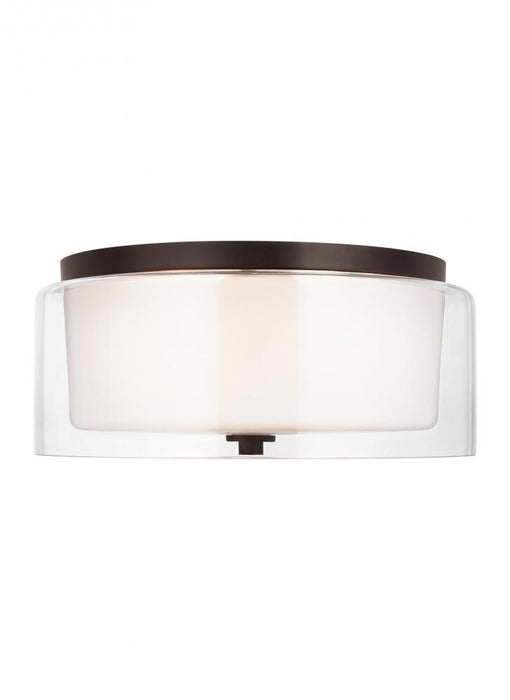 Generation Lighting Elmwood Park traditional 2-light LED indoor dimmable ceiling semi-flush mount in bronze finish with