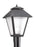 Generation Lighting Polycarbonate Outdoor traditional 1-light LED outdoor exterior post lantern in black finish with fro