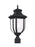 Generation Lighting Childress traditional 1-light LED outdoor exterior post lantern in black finish with satin etched gl