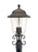 Generation Lighting Trafalgar traditional 3-light LED outdoor exterior post lantern in oxidized bronze finish with clear