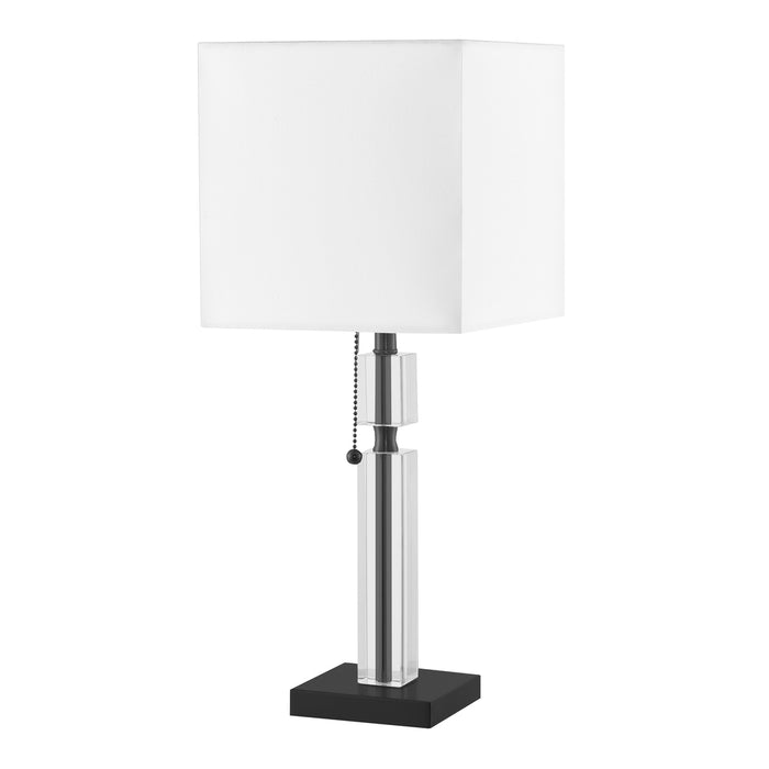 Dainolite 1 Light Incandescent Table Lamp, MB w/ WH Shade