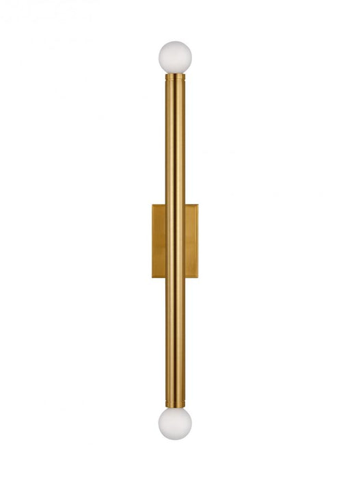 Visual Comfort & Co. Studio Collection Beckham Modern contemporary 2-light indoor dimmable large wall sconce in burnished brass gold finish