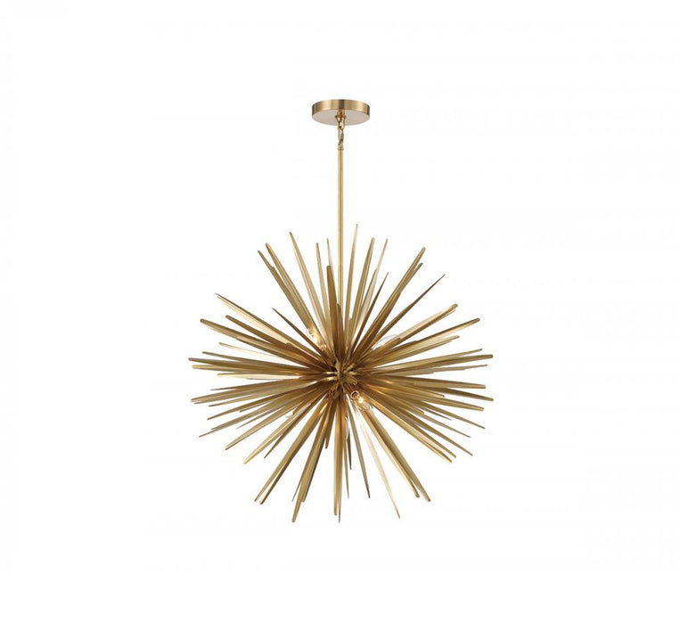 Lib & Co. CA Trapani, 7 Light Chandelier, Soft Brass