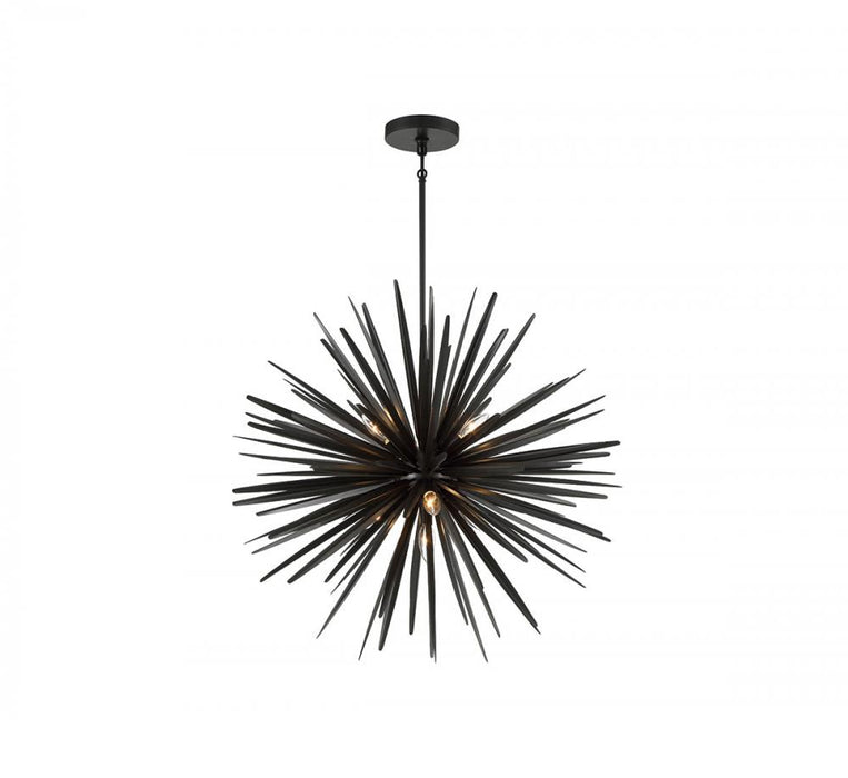 Lib & Co. CA Trapani, 7 Light Chandelier, Metallic Black