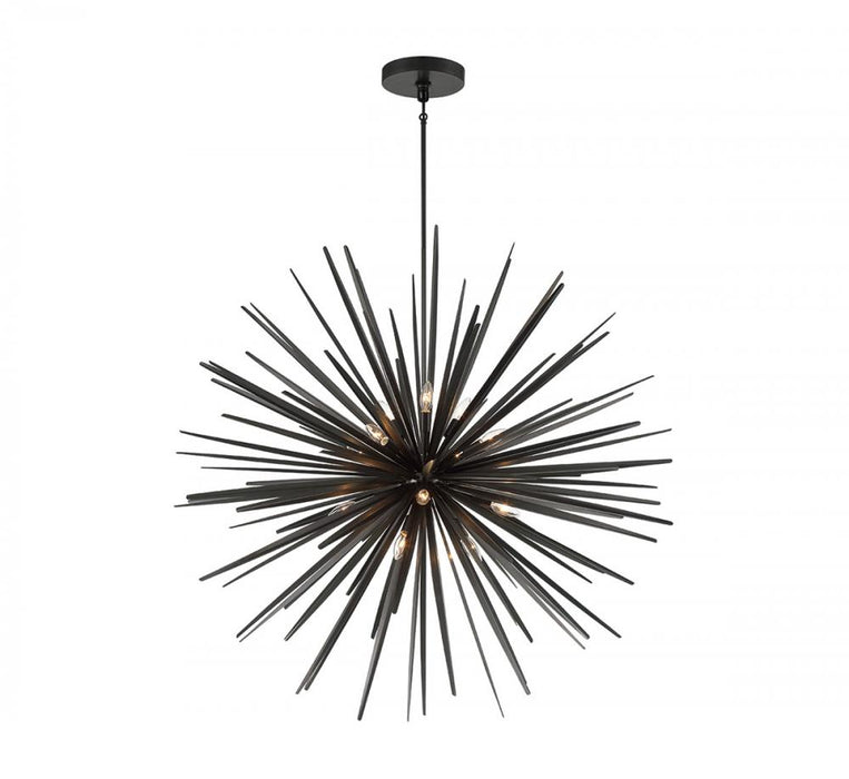 Lib & Co. CA Trapani, 14 Light Chandelier, Metallic Black