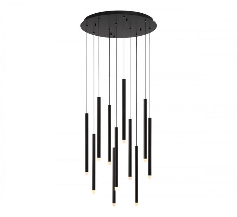 Lib & Co. CA Amalfi, 11 Light Round LED Chandelier, Matte Black