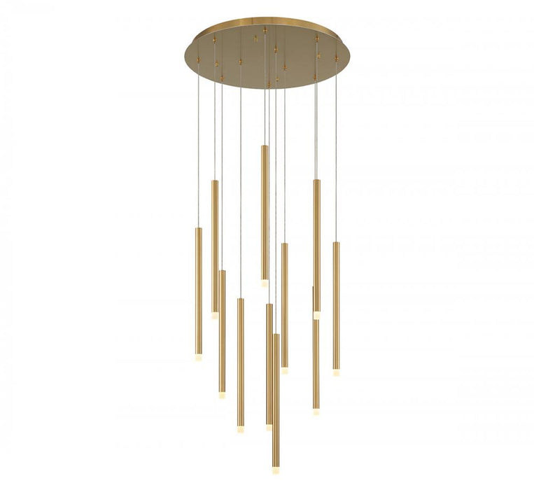 Lib & Co. CA Amalfi, 11 Light Round LED Chandelier, Plated Brushed Gold