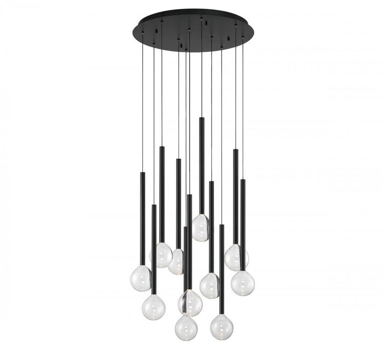 Lib & Co. CA Positano, 11 Light Round LED Chandelier, Matte Black