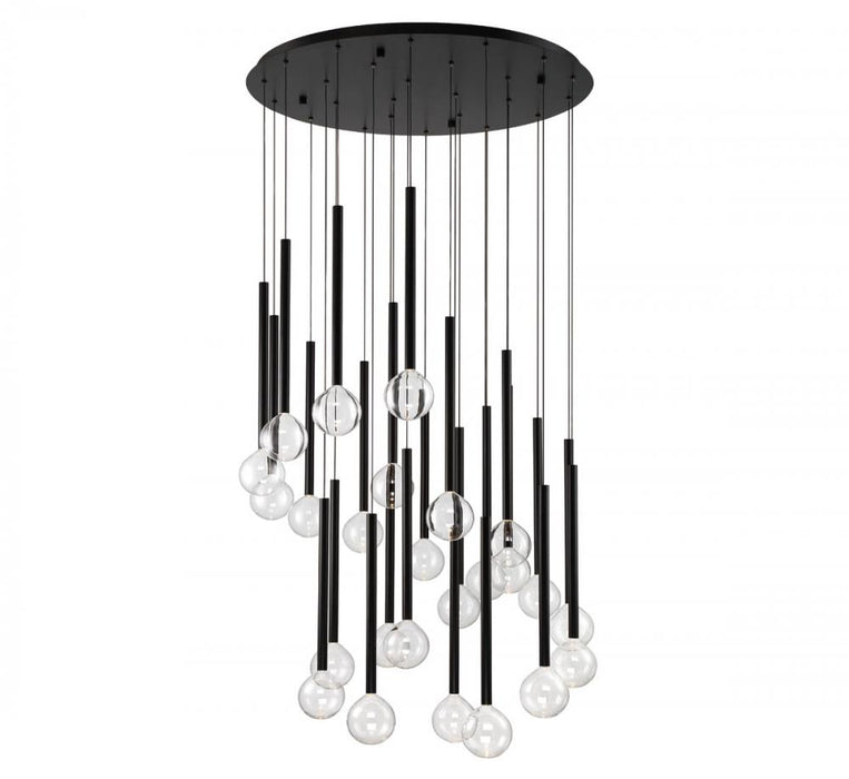 Lib & Co. CA Positano, 25 Light Round LED Chandelier, Matte Black