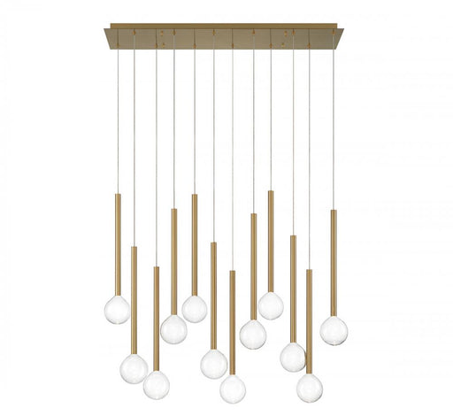 Lib & Co. CA Positano, 12 Light Linear LED Chandelier, Plated Brushed Gold