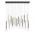 Lib & Co. CA Positano, 16 Light Linear LED Chandelier, Mixed