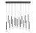 Lib & Co. CA Positano, 16 Light Linear LED Chandelier, Matte Black