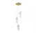 Lib & Co. CA Sorrento, 3 Light LED Pendant, Clear, Gold Canopy