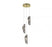 Lib & Co. CA Sorrento, 3 Light LED Pendant, Smoke, Gold Canopy