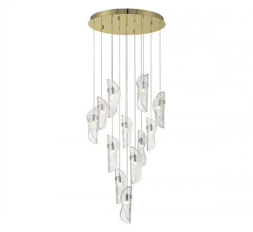 Lib & Co. CA Sorrento, 12 Light Round LED Chandelier, Clear, Gold Canopy