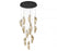Lib & Co. CA Sorrento, 12 Light round LED Chandelier, Amber, Black Canopy