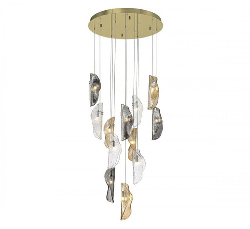 Lib & Co. CA Sorrento, 12 Light round LED Chandelier, Mixed, Gold Canopy