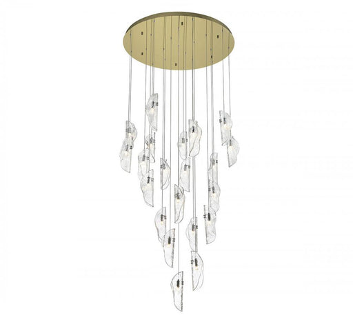Lib & Co. CA Sorrento, 21 Light Round LED Chandelier, Clear, Gold Canopy