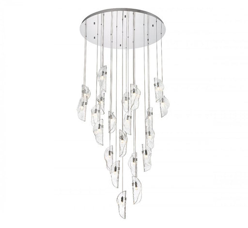 Lib & Co. CA Sorrento, 21 Light Round LED Chandelier, Clear, Chrome Canopy