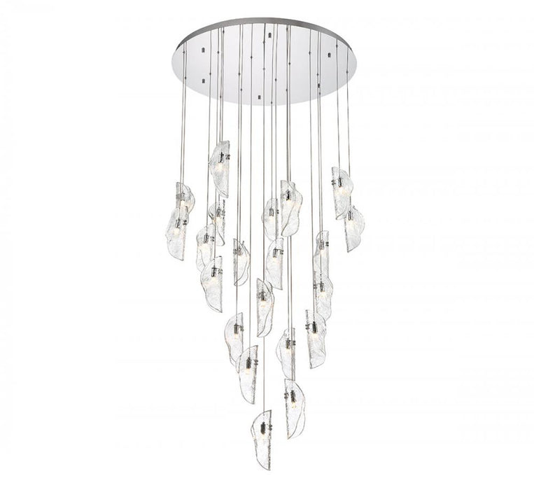 Lib & Co. CA Sorrento, 21 Light Round LED Chandelier, Clear, Chrome Canopy