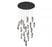 Lib & Co. CA Sorrento, 21 Light Round LED Chandelier, Smoke, Black Canopy