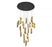 Lib & Co. CA Sorrento, 21 Light Round LED Chandelier, Copper, Black Canopy