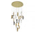 Lib & Co. CA Sorrento, 21 Light Round LED Chandelier, Mixed with Copper Leaf, Gold Canopy
