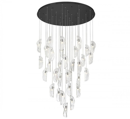 Lib & Co. CA Sorrento, 32 Light LED Grand Chandelier, Clear, Black Canopy