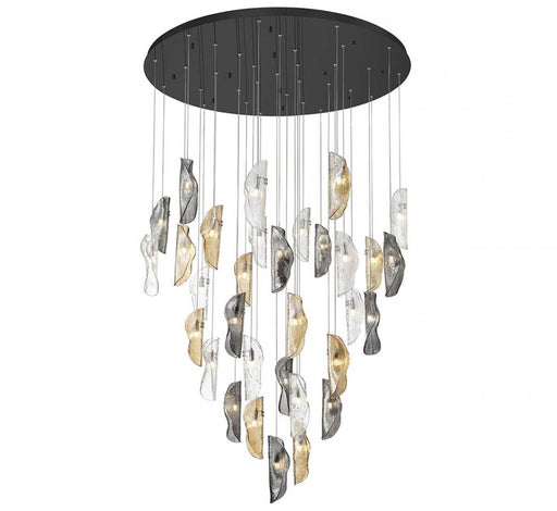 Lib & Co. CA Sorrento, 32 Light LED Grand Chandelier, Mixed, Black Canopy