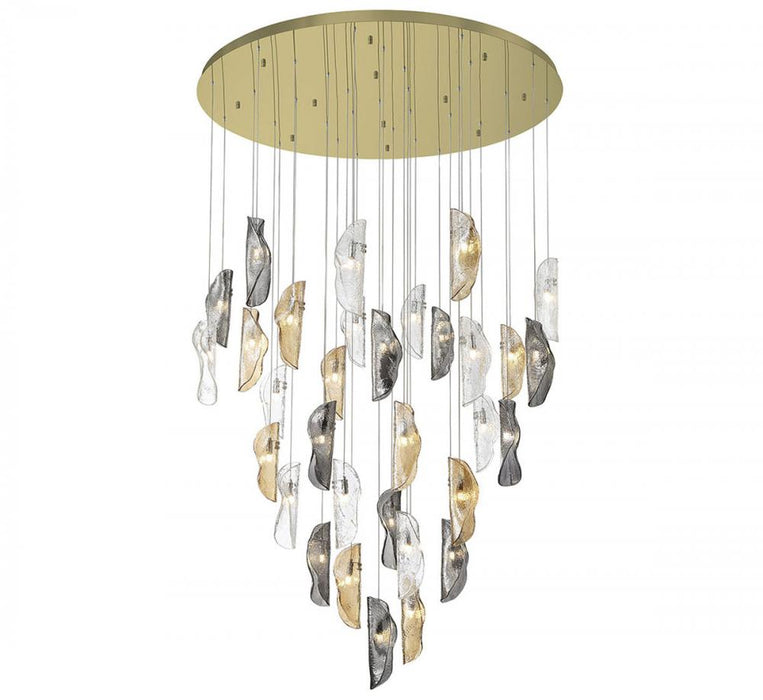 Lib & Co. CA Sorrento, 32 Light LED Grand Chandelier, Mixed, Gold Canopy