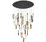Lib & Co. CA Sorrento, 32 Light LED Grand Chandelier, Mixed with Copper Leaf, Black Canopy