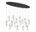Lib & Co. CA Sorrento, 16 Light Oval LED Chandelier, Clear, Black Canopy