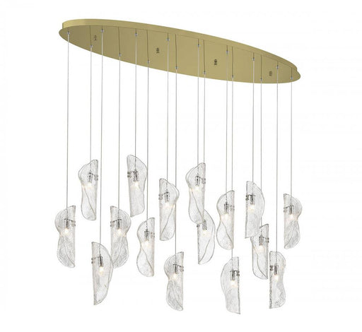 Lib & Co. CA Sorrento, 16 Light Oval LED Chandelier, Clear, Gold Canopy