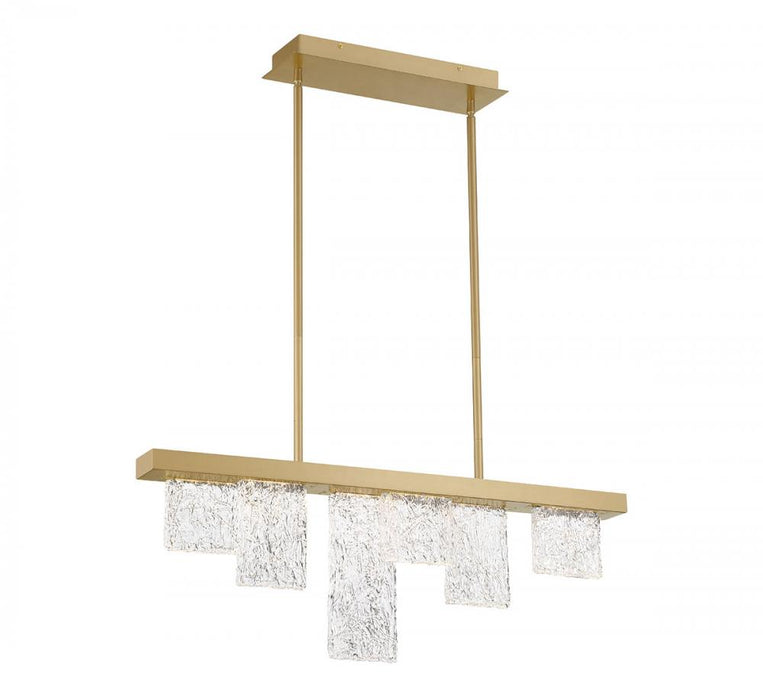 Lib & Co. CA Siena, 6 Light Linear LED Chandelier, Brushed Gold