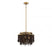 Lib & Co. CA Molfetta, 3 Light Convertible Flushmount / Pendant, Antique Brass with Black Beads