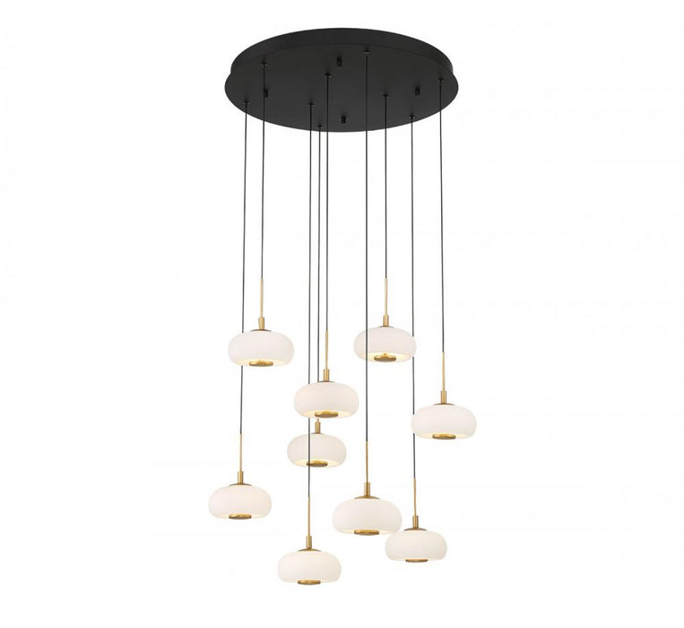 Adelfia, 9 Light Round Led Chandelier, Matte Black | 10195-02